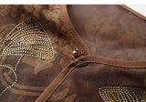 Altair 2-Piece Brown Coffee Cheongsam Vest Set