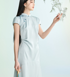 Delphine Lake Blue Fishtail Cheongsam Dress