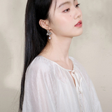 Velvet Beige Loose-Fit Cheongsam Top