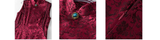Isolde Wine Jacquard Dragon Cheongsam Dress