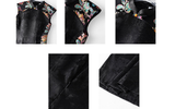 Lunara Black Jacquard Embroidered Cheongsam Dress
