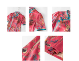 Celebrated Red Jacquard High-Slit Cheongsam
