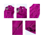 Acacia Purple Embroidered Jacquard Cheongsam Dress
