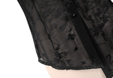 Xiaowen Black Lace Jacquard Cheongsam Top