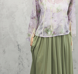 Cecilia Purple Chiffon Gradient Cheongsam Top
