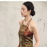 Paramount Retro Red Fitted Cheongsam Top