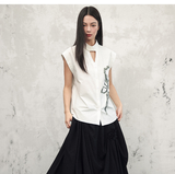 Elegance White Rose Print Cheongsam Top