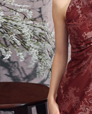 Theresa Red Dragon Print Cheongsam Dress