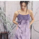 Poppy Light Tulle Purple Cheongsam Dress