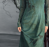 Giselle Green Stretch Knit Cheongsam Dress