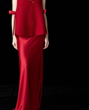 Crane Wine Modern Cheongsam Dress