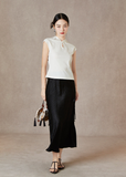 Bluebell White Butterfly Embroidered Cheongsam Top
