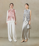Mirabel Pink Velvet Modern Vest Cheongsam