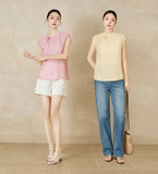 Interlude Pink Floral Jacquard Cheongsam Top