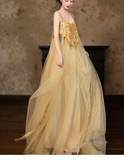 Rigel Gold Lace Cheongsam Dress
