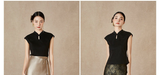 Bluebell White Butterfly Embroidered Cheongsam Top