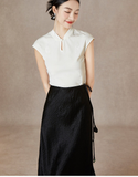 Bluebell White Butterfly Embroidered Cheongsam Top