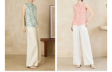 Prestige Green Floral Embroidered Cheongsam Top