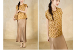 Natalia Gold Gourd Flower Cheongsam Top
