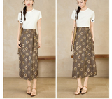 Dusk Brown Floral A-Line Cheongsam Skirt