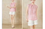 Interlude Pink Floral Jacquard Cheongsam Top