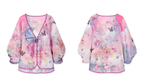 Fiorella Vintage Pink Blue Cheongsam Top