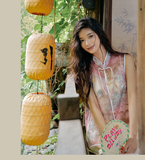 Una Vintage Gray Green Cheongsam Top