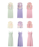 Freya 2-Piece Floral Satin Cheongsam Dress