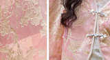 Aster Gentle Pink Satin Jacquard Cheongsam Top