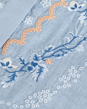Beatrice Gold Embroidered Tencel-Linen Shirt Cheongsam