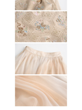 Lapis 2-Piece Embroidered Halter Top Cheongsam