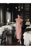 Willa Black Jacquard Embroidered Cheongsam Dress