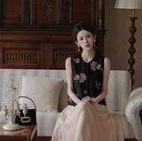 Vivian Beaded Embroidered Vest Cheongsam Top