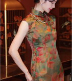 Hyacinth Fragrant Jacquard Cheongsam Dress