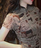 Elle Vintage Black Cheongsam Dress