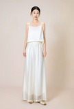 Yuan Black Viscose Wide-Leg Pants Cheongsam