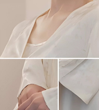 Lotus Light Beige Jacquard Cheongsam Jacket