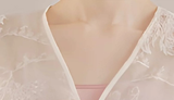 Dame Apricot White Sequin Embroidered Coat Cheongsam
