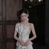 Felicity 2-Piece Bow Accent Lace Cheongsam Set