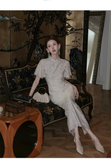 Eva Gradient Embroidered Cheongsam Dress