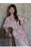 Delilah Gradient Floral Silk Cheongsam Dress
