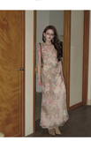 Larissa Rose Print Lace Cheongsam Dress