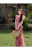 Lavinia Gradient Gold Print Cheongsam Dress