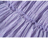 Winifred Purple Floral Pleated Cheongsam Dress