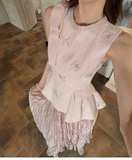 Spinel 2-Piece Floral Embroidered Cheongsam Set