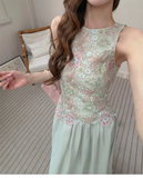 Dazzle Lace Dyed Cheongsam Dress