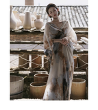 Sodalite Ink-Splash Print Cheongsam Dress