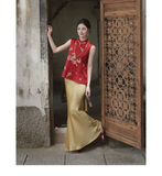 Ella 2-Piece Embroidered Jacquard Cheongsam Set