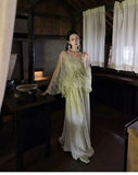 Acme 2-Piece Lace Shawl Slip Dress Cheongsam Set