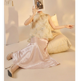 Delphine 2-Piece Embroidered Vest Cheongsam Set